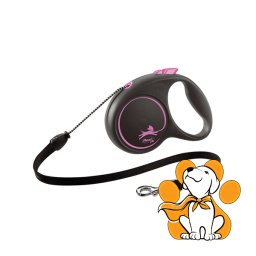 Flexi Black Design Cord S, 5m, Povodac Za Pse U Roze Boji