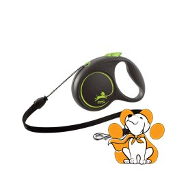 Flexi Black Design Cord S, 5m, Povodac Za Pse U Zelenoj Boji
