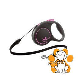 Flexi Black Design Cord M, 5m, Povodac Za Pse, Roze