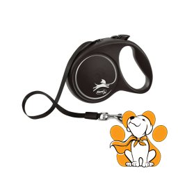 Flexi Black Design Tape L, 5m, Srebrni Povodac Za Pse