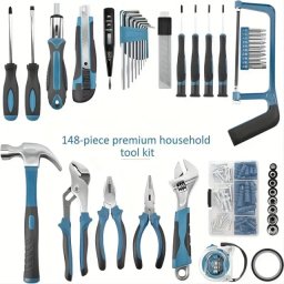 Profesionalni set premium alata od 148 delova od kaljenog Hrom-Vanadijum čelika industrijskog kvaliteta u koferu