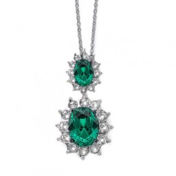 Ženski oliver weber princess emerald lančić sa swarovski zelenim priveskom ( 12079.205 )