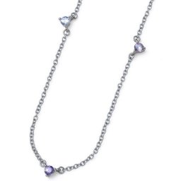 Ženski oliver weber wispy purple zircon lančić sa ljubičastim swarovski cirkonima ( 12221.vio )