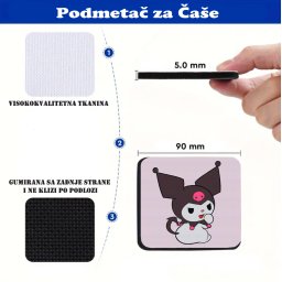 Podmetači za čaše anime Kuromi And My Melody (1 kom)