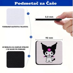 Podmetači za čaše anime Kuromi And My Melody (1 kom)