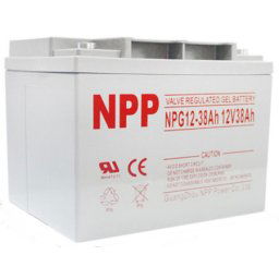 NPP NPG12V-38Ah, GEL BATTERY, C20=38AH, T14,197*165*174*174, 11KG, Light grey