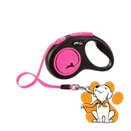 Flexi New Neon S Tape 5m, Povodac Za Pse Do 15kg Težine, Roze