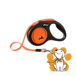 Flexi New Neon S Tape 5m, Povodac Za Pse Do 15kg Težine, Narandžasti