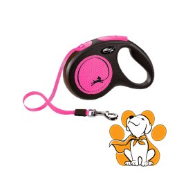 Flexi Povodac Za Pse New Neon M Tape 5m, Do Maksimum 25kg, Roze