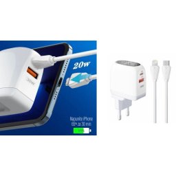 Punjac za iPhone LDNIO A2522C QC3.0, PD, PPS, LED Display, 30W sa Type C na iPhone lightning kablom