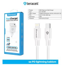 Punjac za iPhone Teracell Evolution TC-16GP, GaN, PD 3.0, 33W sa PD iPhone lightning kablom