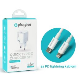 Punjac za iPhone Pluginn PI-D73-25w, PD 3.0, PPS, 25W sa PD iPhone lightning kablom