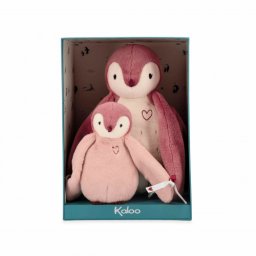 Kaloo mekana plišana igračka - Mama i beba pingvin, pink