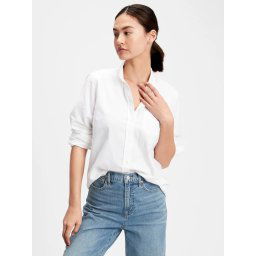 GAP Shirt V-Fitted Boyfriend Oxf - Women