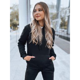 DStreet Bluza damska BASIC z kapturem czarna