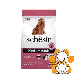 Schesir Dog Medium, Hum 3kg, Hrana Sa Šunkom Za Odrasle Pse