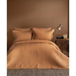 Dekordom prekrivač set issimo double - simply satin - terra cota ( 040692 )