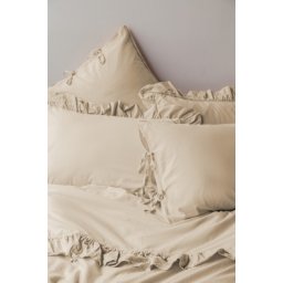 Dekordom posteljina issimo popline double - natural fine - frill peach ( 040637 )