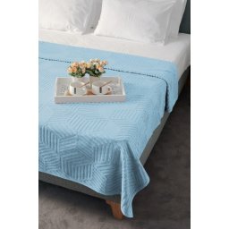Dekordom frotir prekrivač cube 200x210 - blue ( 024417 )