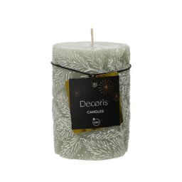 Dekordom novogodišnja dekoracija - pillar candle paraffin leaf 10cm 880268 - mint - kmg ( 043396 )