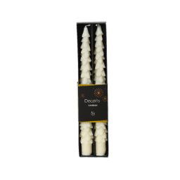 Dekordom novogodišnja dekoracija - candle paraffin set 2pcs 25cm 215681 - wool white - kmg ( 043337 )