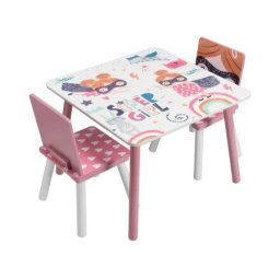 Kinder home drveni dečiji sto sa stolicama roze ( TF-6001 )