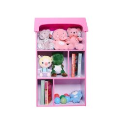 Kinder home dečija drvena polica za odlaganje igračaka i knjiga roze ( TF5810 )