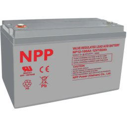 NPP NPG12V-100Ah, GEL BATTERY, C20=100AH, T16, 330x171x214x220, 27,3KG, Light grey