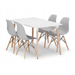 MILANO STO 120x80 cm + Milano set 4 stolice SVETLO SIVA