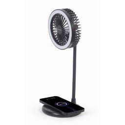 Bežični punjač za telefone 10W, sa ventilatorom i LED lampom, Gembird TA-WPC10-LEDFAN-01