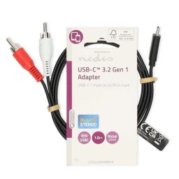 USB Type-C na 2xRCA, Gembird CCGL64240BK10, duž.1m