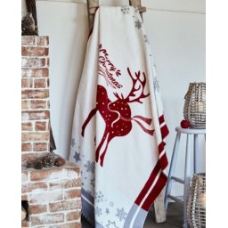 Dekordom Ćebe cotton christmas 200x230 - 22152-a - raindeer red ( 023777 )