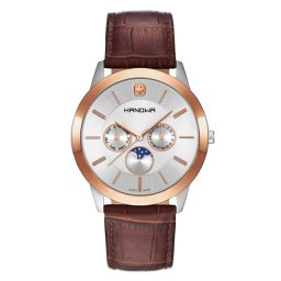 Muški hanowa swiss elements moon roze zlatni braon ručni sat ( 16-4056.12.001 )