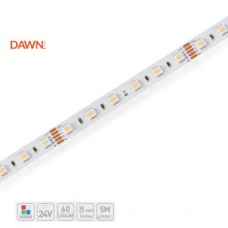 DAWN LED TRAKA HL 5050-60-RGBW 24V IP20 (5met, 19.2W/m, 12mm)
