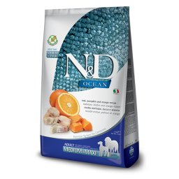 N&D Ocean hrana za pse Adult Medium&Maxi - Bakalar, Bundeva i narandža 2.5kg