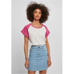 Women's contrasting raglan t-shirt light gray/light purple