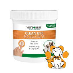 Vet's Best Clean Eye Round Pads 100 kom, Vlažni Tupferi Za Higijenu Oko Očiju