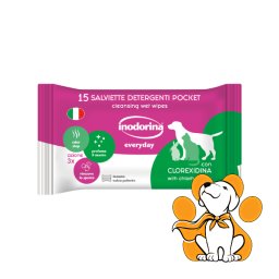 Inodorina Chlorhexidine 15 kom, Vlažne Maramice Za Pse, Mačke i Glodare