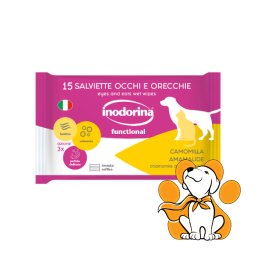 Inodorina Chamomile Vlažne Maramice Za Pse i Mačke 15 kom, Za Oči i Uši