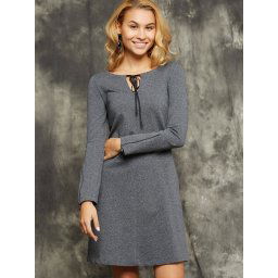 King Young dress with anthracite neckline binding