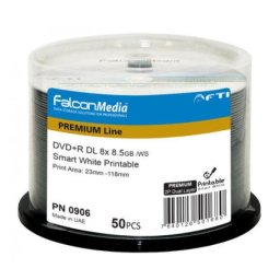 FALCONMEDIA 8.5GB DL 8XFFACE WHITE PRINTABLE 50PAC/CAKE/F0906