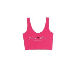 Tommy Jeans Tank top - TJW SCRIPT LINEAR RIB TOP pink