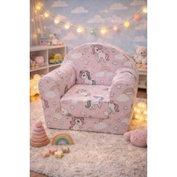 Dečija foteljica na razvlačenje Baby Unicorn Roze