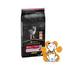 Purina Pro Plan Medium Puppy Sensitive Skin 12kg, Losos za Štence Srednjih Rasa