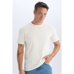 DEFACTO New Regular Fit Crew Neck Basic Plain Short Sleeve T-Shirt