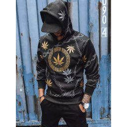 Bluza męska z nadrukiem czarna Dstreet