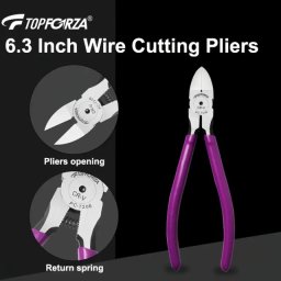 TOPFORZA PC-7206 profesionalna klešta za precizno sečenje žice od hroma-vanadijum čelika sa povratnom oprugom industrijskog kvaliteta