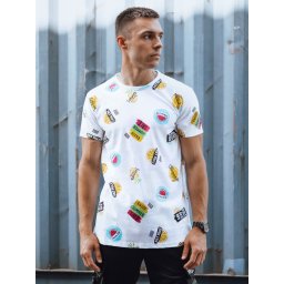 T-shirt męski z nadrukiem biały Dstreet