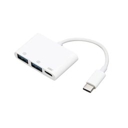 Kabl adapter USB C M-2xUSB3.0 A F+USB C F