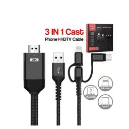 Kabl HDMI M-USB C+mikro USB+USB Lighting